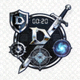 Dota2比分网官方标识，霓虹蓝电竞风格Logo